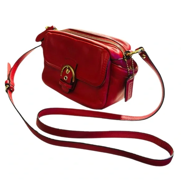 Coach Scarlet Leather Front Buckle Crossbody Bag - Picture 1 of 8